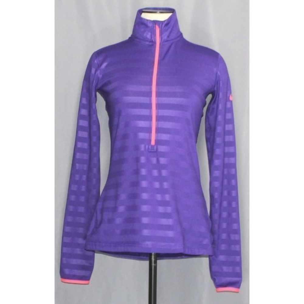 Nike Pro Hyperwarm Dri Fit 1/2 Zip Training Pullover 622313 Womens Size Medium